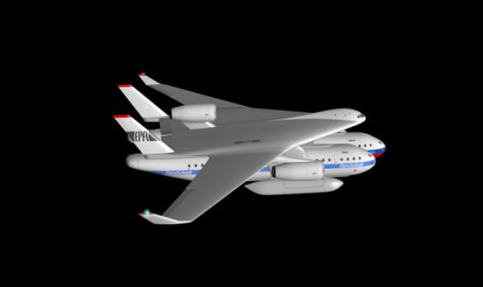 Clip-Air - lentokone, joka kuljettaa vaunuja taivaan poikki