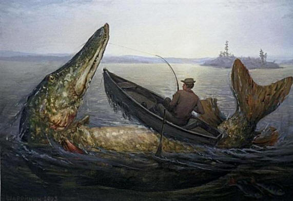 Juutku-naen: Suurten hauki-kannibalien legendat