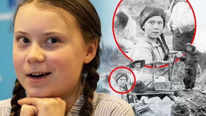 Ympäristöaktivisti Greta Thunberg huomasi valokuvassa vuodelta 1898