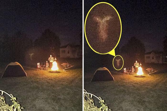 Kuva enkelistä, joka leijuu pojan vieressä