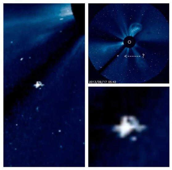 Avaruusalus Auringon valokuvassa NASA: lta?