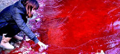 Verinen sade laski maan päälle