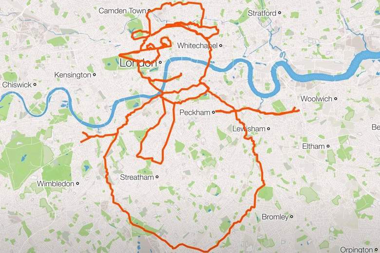 Lontoolainen joulun kunniaksi maalasi 142 kilometrin lumiukon