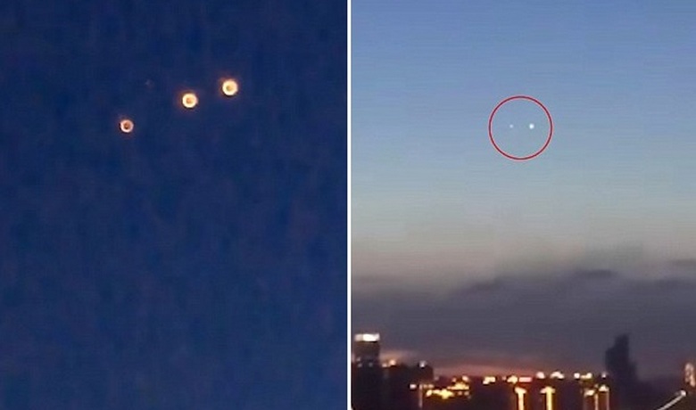 Kiinan yli jotain lentäi pimeässä taivaassa ja salahti salaperäisesti valoihin.