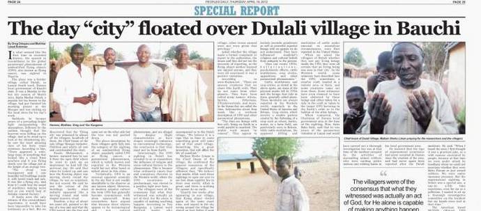 Sadat afrikkalaiset ovat nähneet kaupungin taivaalla kelluvan