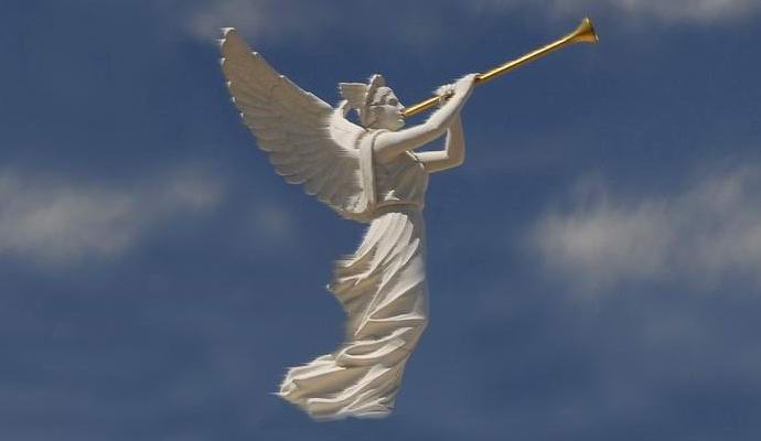 Trumpetin ääniä kuuluu taivaasta ympäri maailmaa.