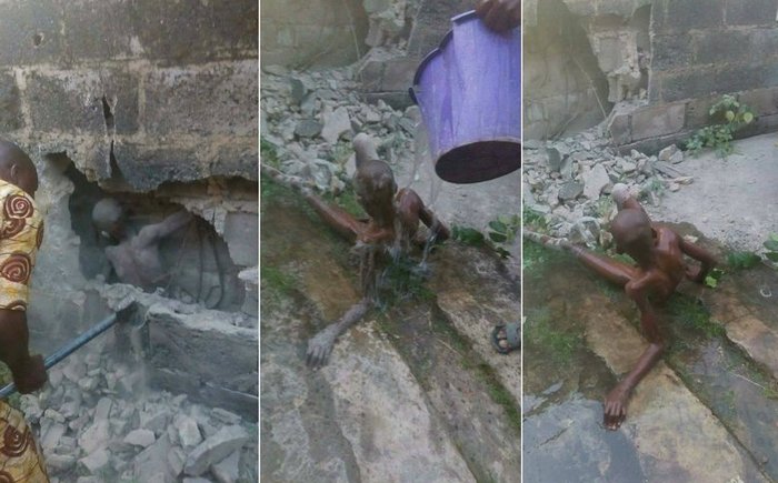 Teini-ikäinen mursi elävänä seinässä