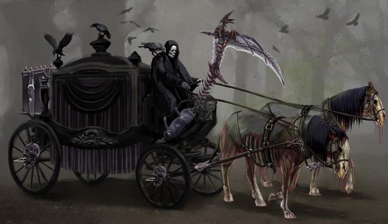Aavemaiset siluetit ilmestyivät viktoriaaniseen vaunuun