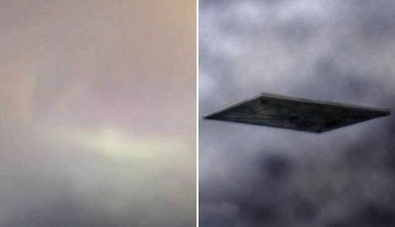 Sykkivä suorakulmainen hehku taivaalla USA: n yläpuolella