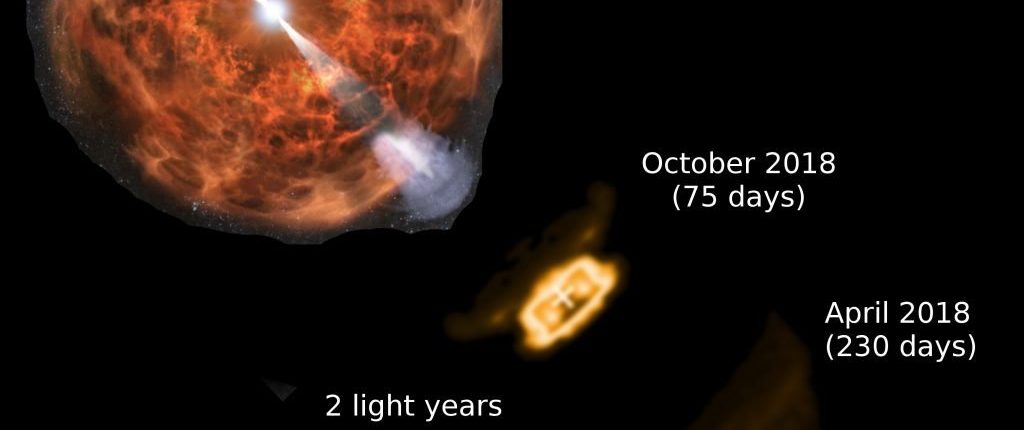 Radiohavainnot vahvistavat supernopean materiaalin irtoamisen neutronitähden sulautumisesta 