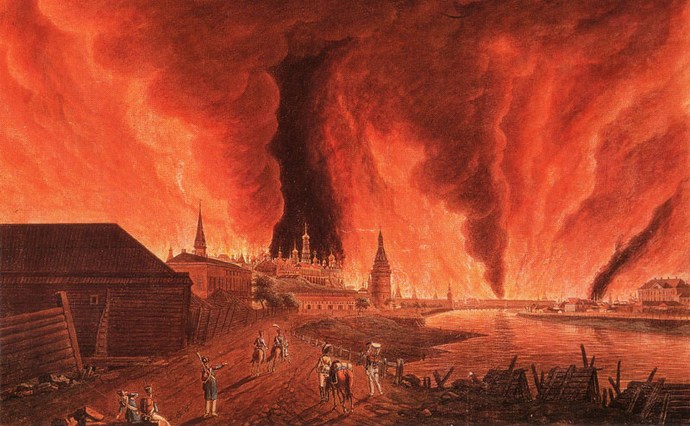 Outo tulipalo Moskovassa vuonna 1812, hyvin samanlainen kuin ydinase