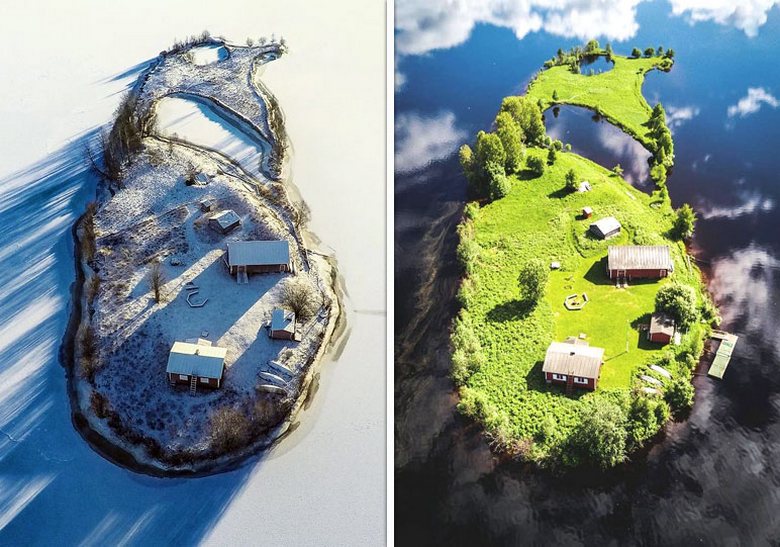 Vuodenajat kodikkaalla upean Lapin saarella